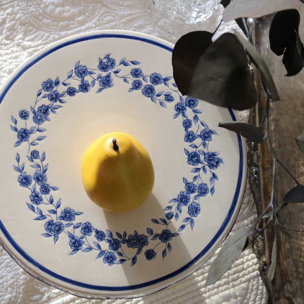 Blue and White Ceramic Cake Stand - Picture 2 of 5